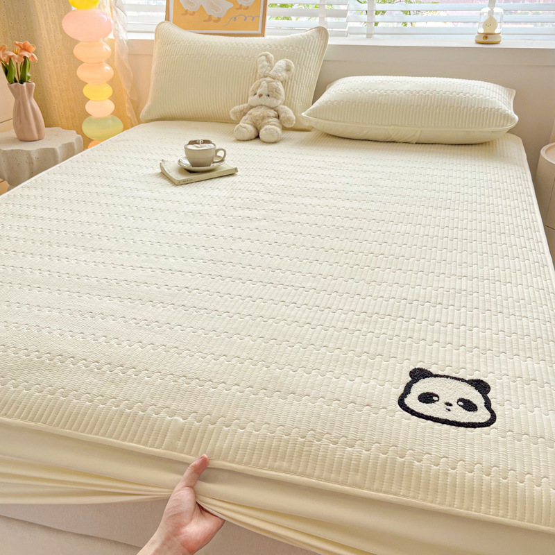 Fitted sheet with quilting, cotton, 1.8 m