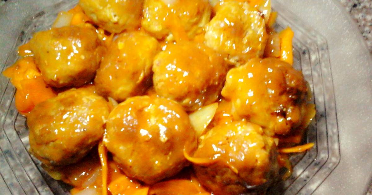 Thịt viên chiên sốt chua ngọt 🍛