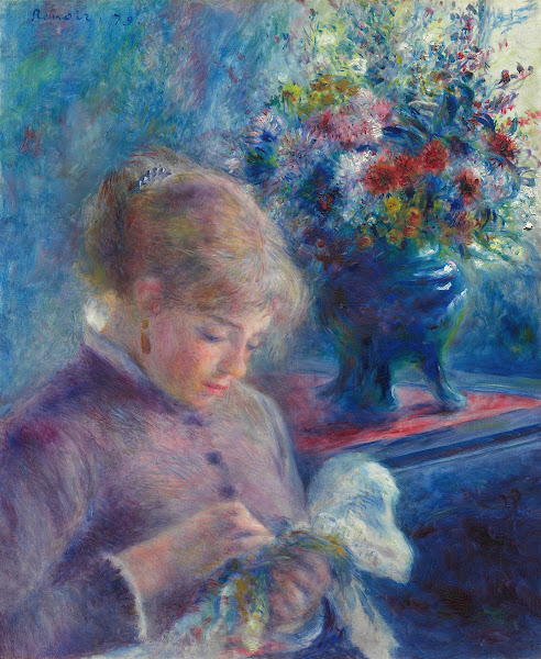 Young Woman Sewing 1879
