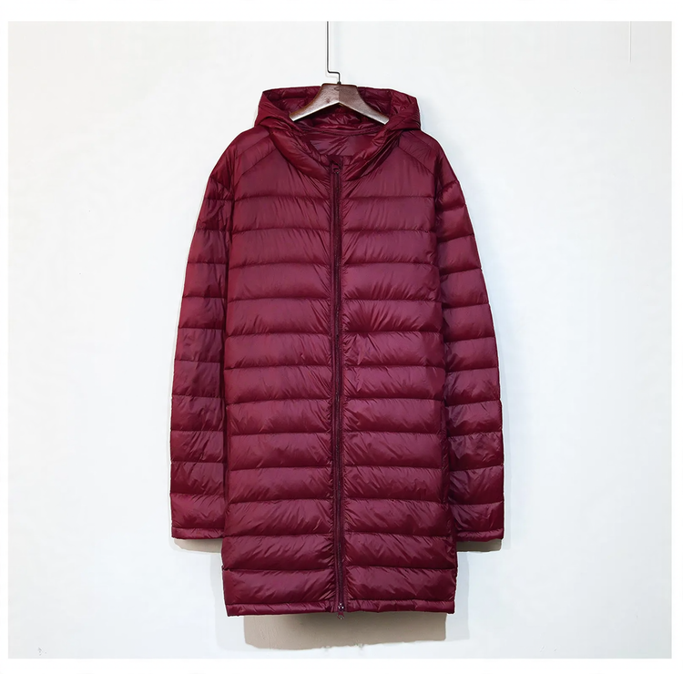 Men's Down Jacket, Mid-Length, Large Sizes, with Hood