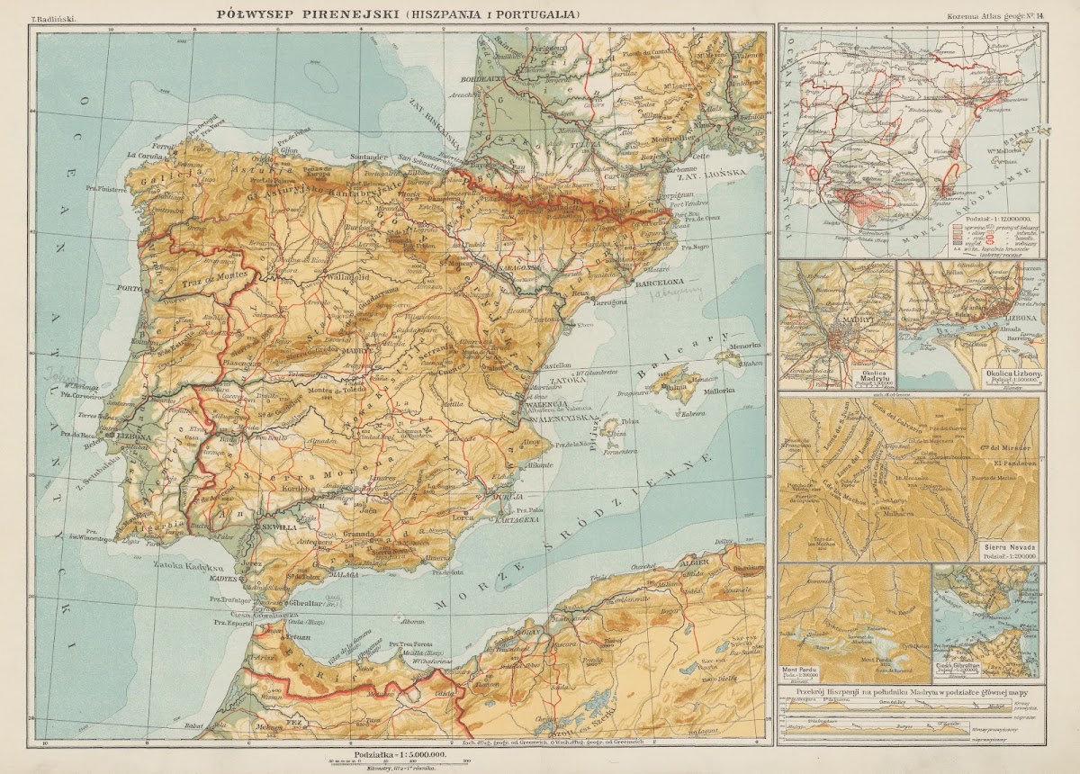 Półwysep pirenejski Hiszpanja i Portugalja 1927