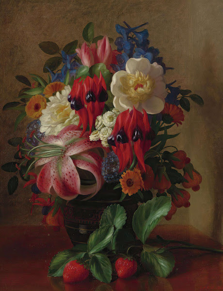 Still Life With Flowers And Strawberries 1868