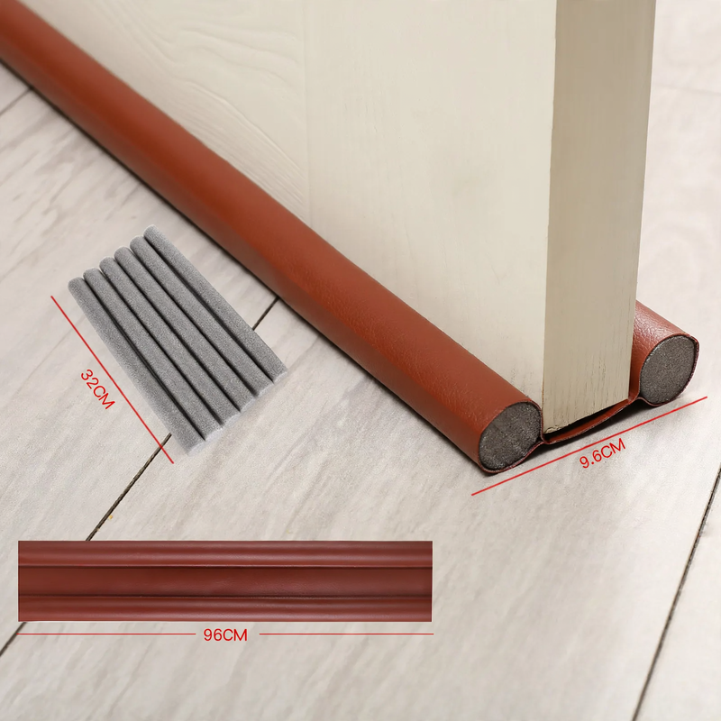 Double-sided door bottom seal, leather, 96 cm