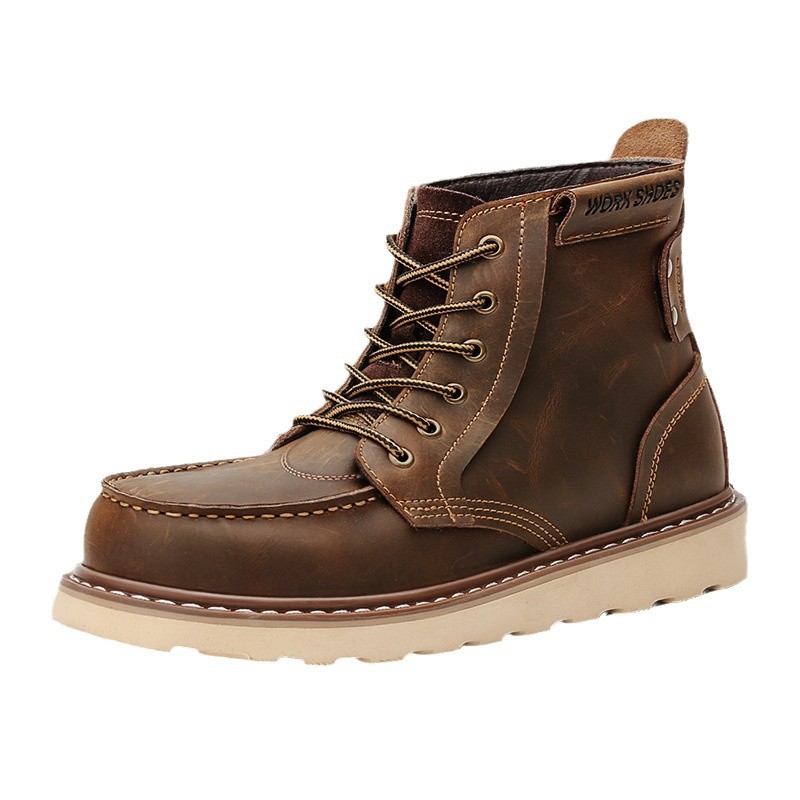 Men's Retro-Style Leather Work Boots