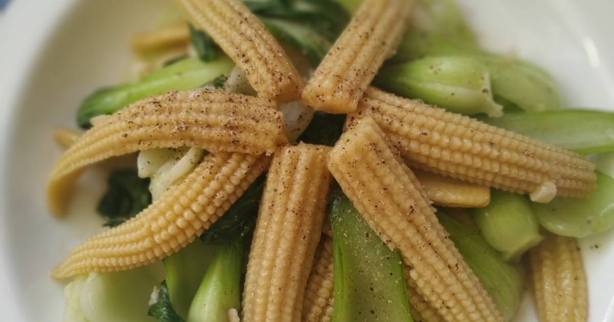 Bắp non xào cải thìa
