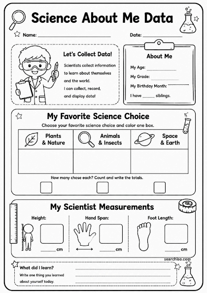 Science About Me Data Worksheet