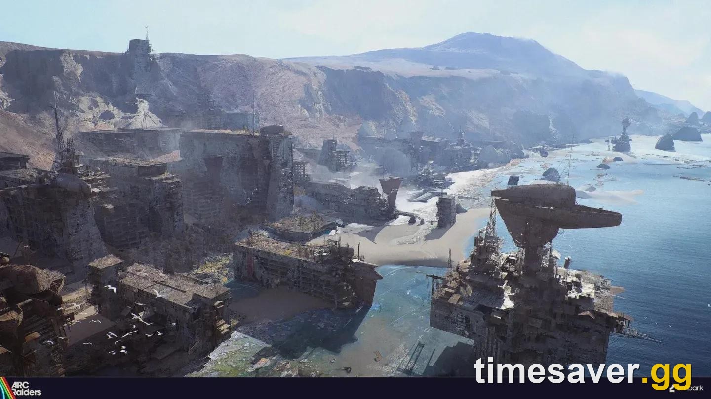 Riven Tides, the sixth ARC Raiders map — a twice-abandoned coastal harbour resort