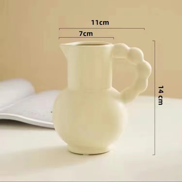 Jug Ceramic Flower Vase Pasu Bentuk Jag