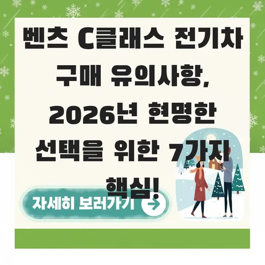 벤츠 C클래스 전기차 구매 유의사항