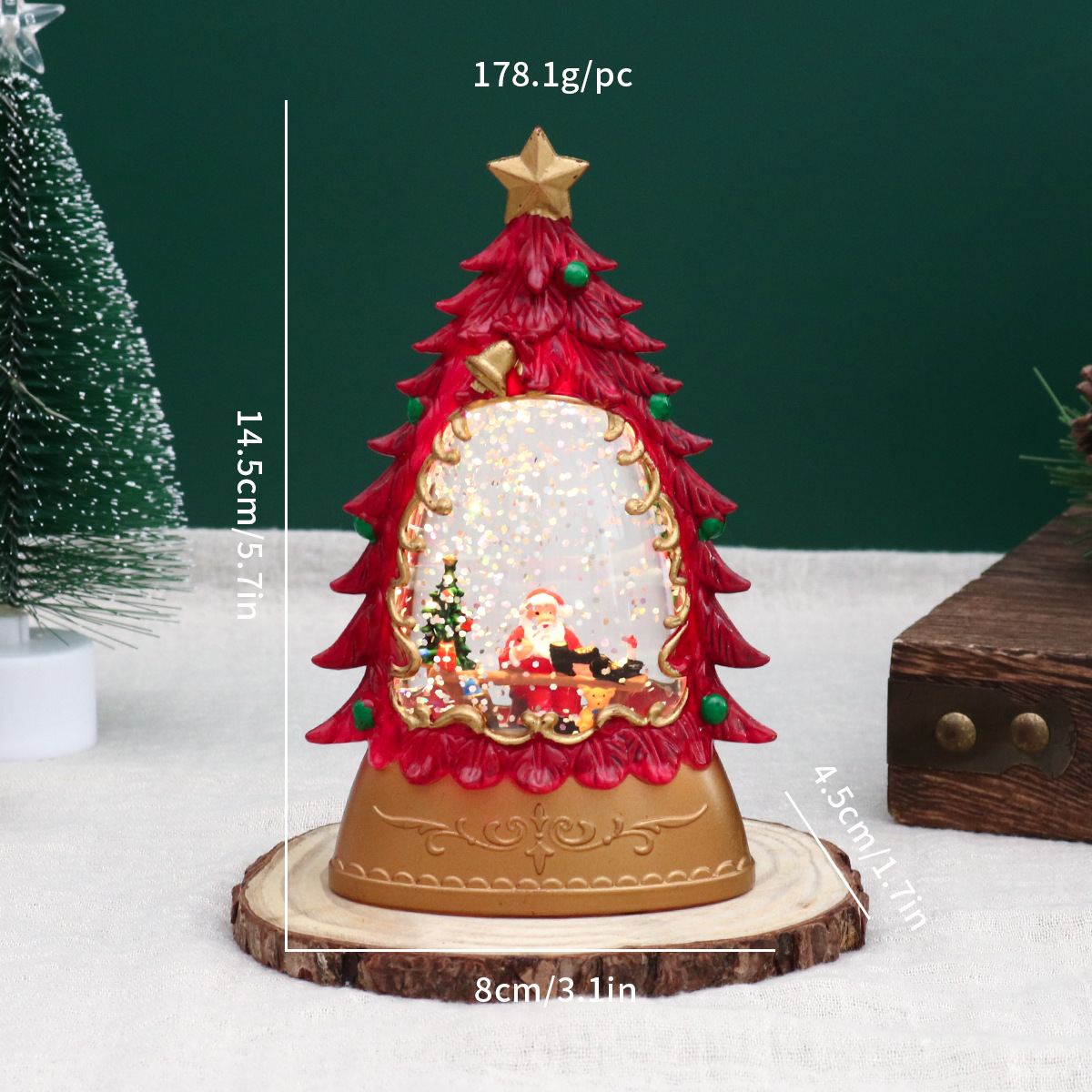 Decorative LED Water Lantern with Christmas Motif