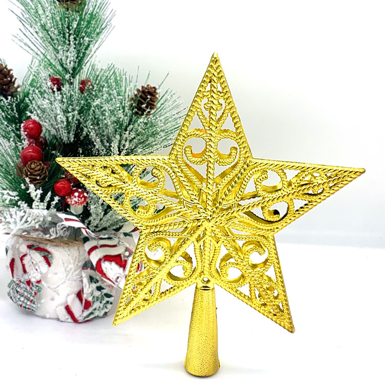 Weihnachtsbaumspitze Stern aus Kunststoff und Draht