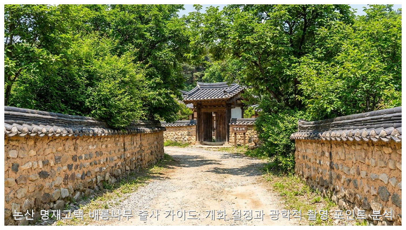 논산 명재고택 배롱나무 출사 가이드: 개화 절정과 광학적 촬영 포인트 분석 핵심 안내 및 분석 인포그래픽 (7)