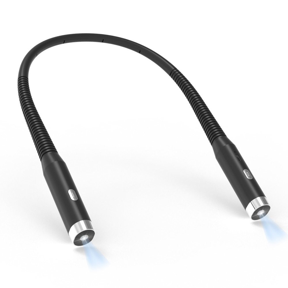 LED neck reading light, portable, USB rechargeable