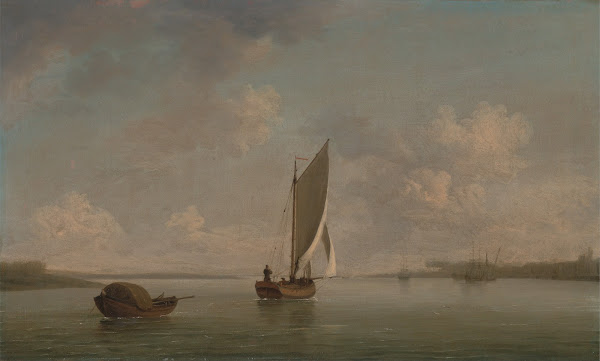 A Smack Under Sail in a Light Breeze in a River  1756   1759
