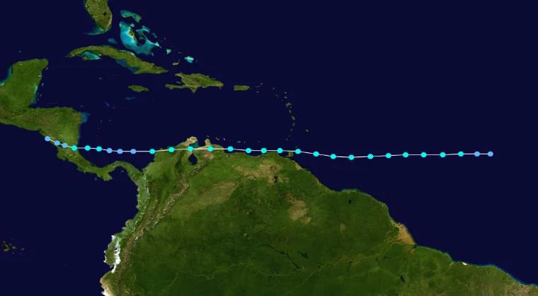 Trayectoria de la tormenta tropical Brett 1993