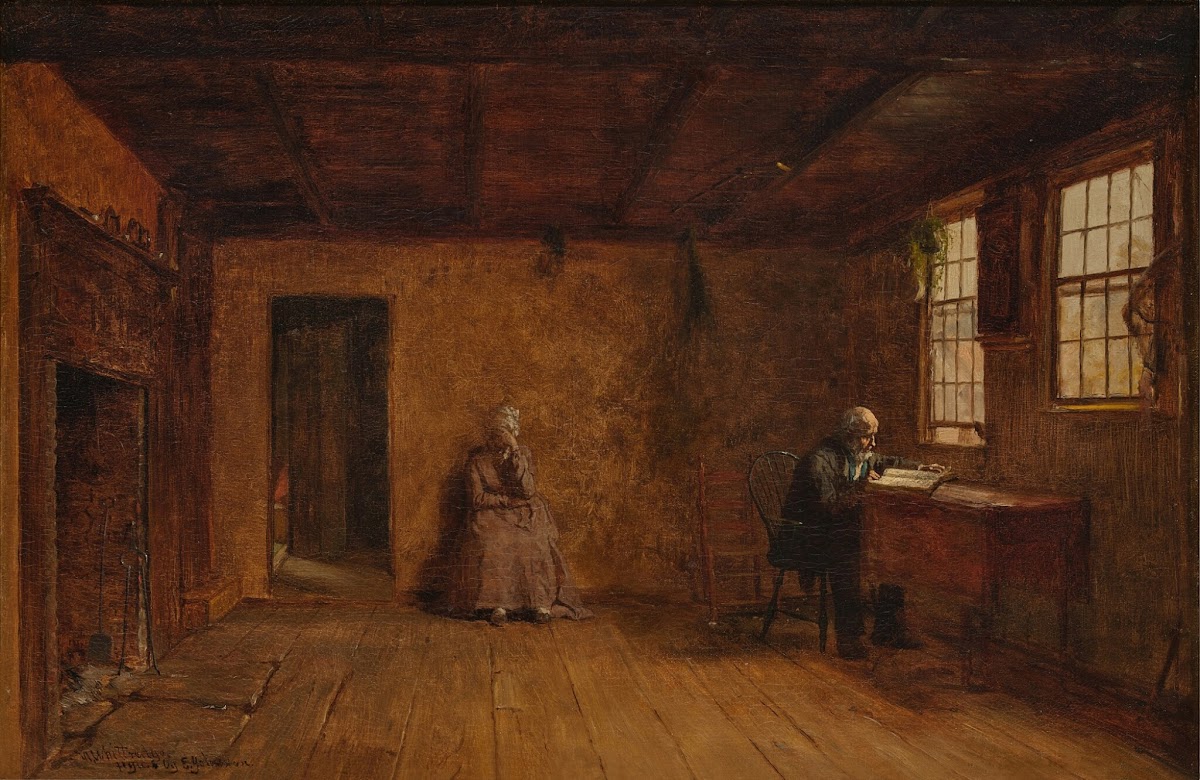 Sunday Morning New England Figures painted by Eastman Johnson circa 1860 70