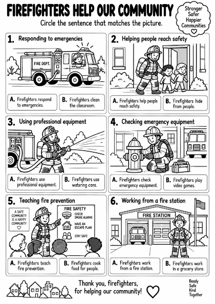 Firefighter Community Helper Worksheet