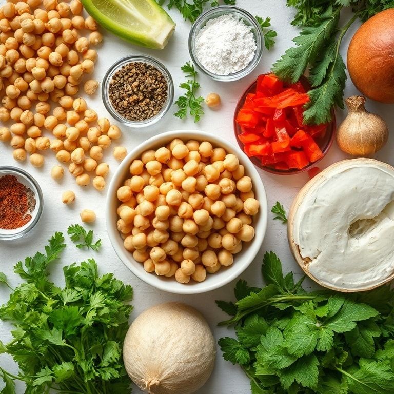 Ingredients for Crunchy Chickpea Bean Salad Recipe – Easy Homemade Toss for Quick Meals