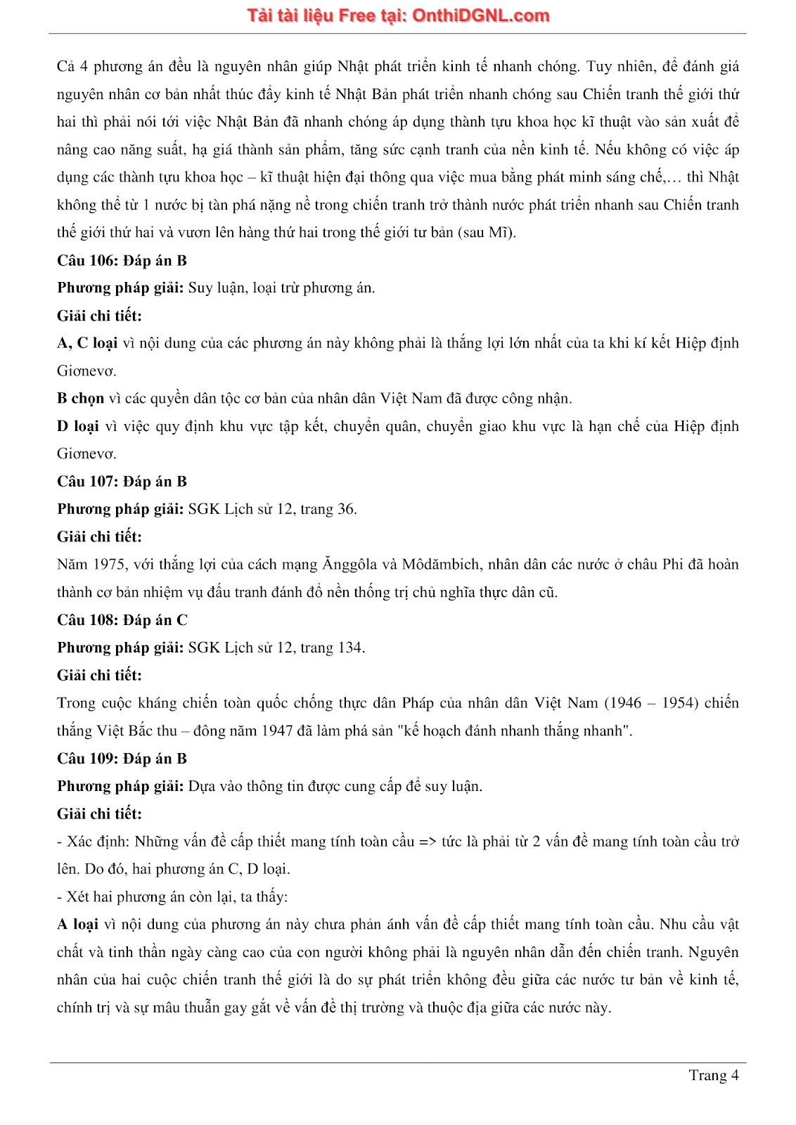 150 bài tập môn Sủ- Ôn thi ĐGNL ĐHQG HN Phần 6