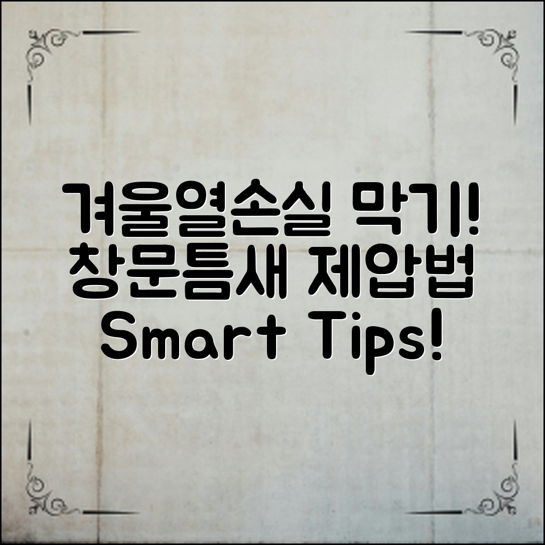 창문 틈새 막는 법, 겨울철 열손실 예방하는 팁!