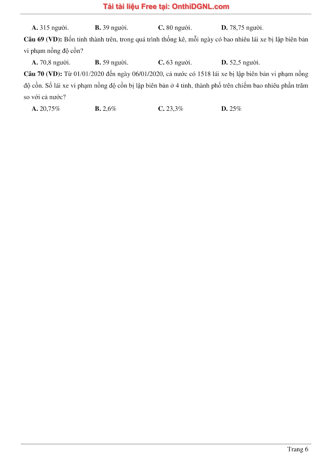 900 bài tập môn Toán - Ôn thi ĐGNL ĐHQG TP HCM Phần 7