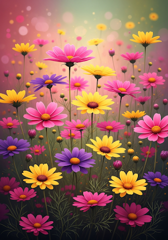 Dreamy Watercolor Wildflower Field