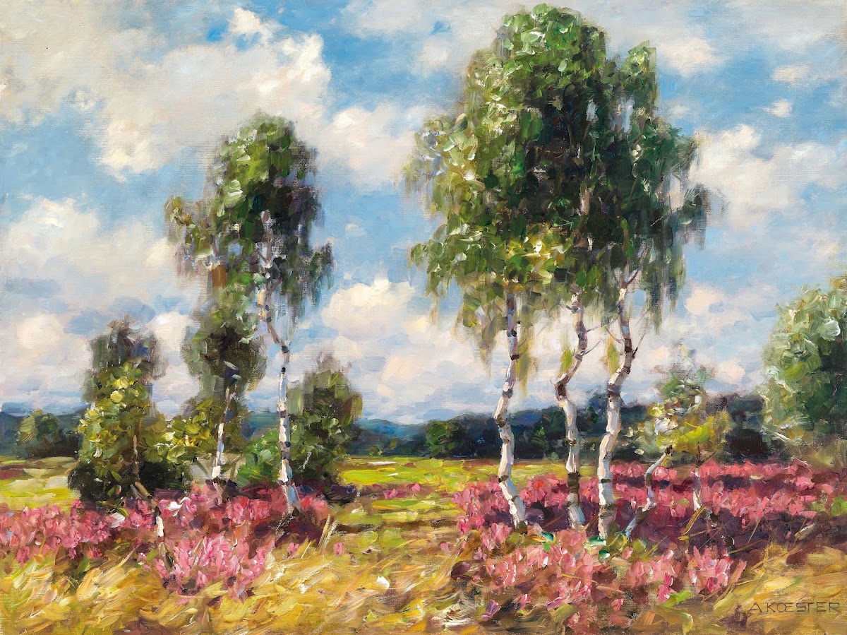 Birches in a heath landscape Viktring Carinthia 1908