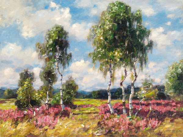 Birches in a heath landscape Viktring Carinthia 1908