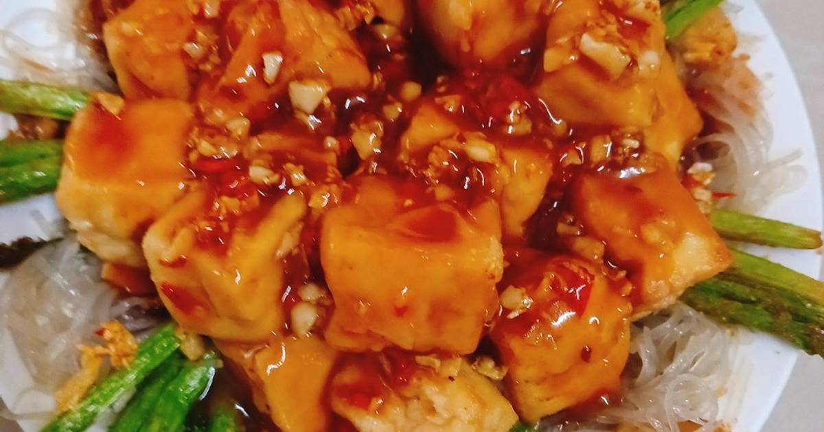 Tàu hủ non sauce tỏi ớt