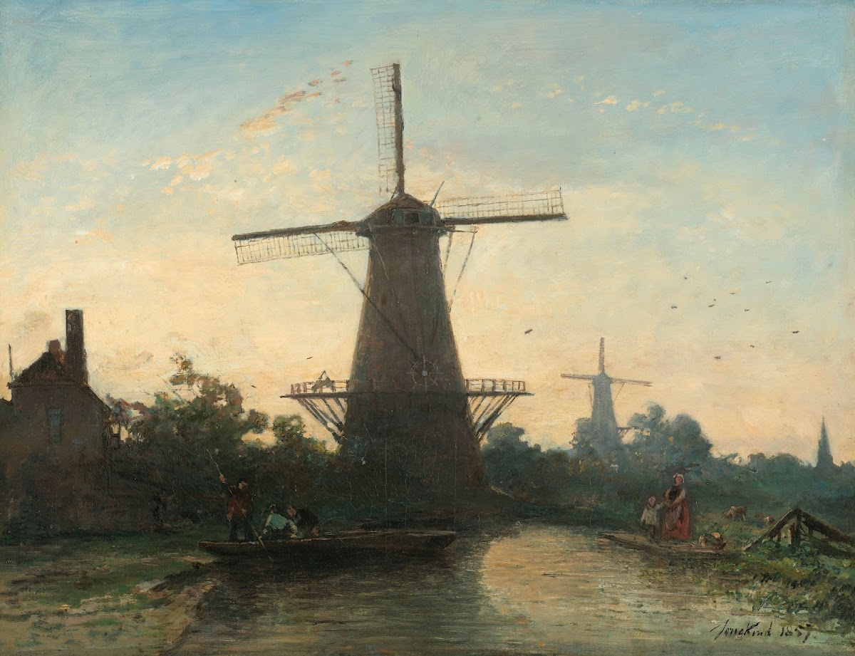 Windmills near Rotterdam 1857