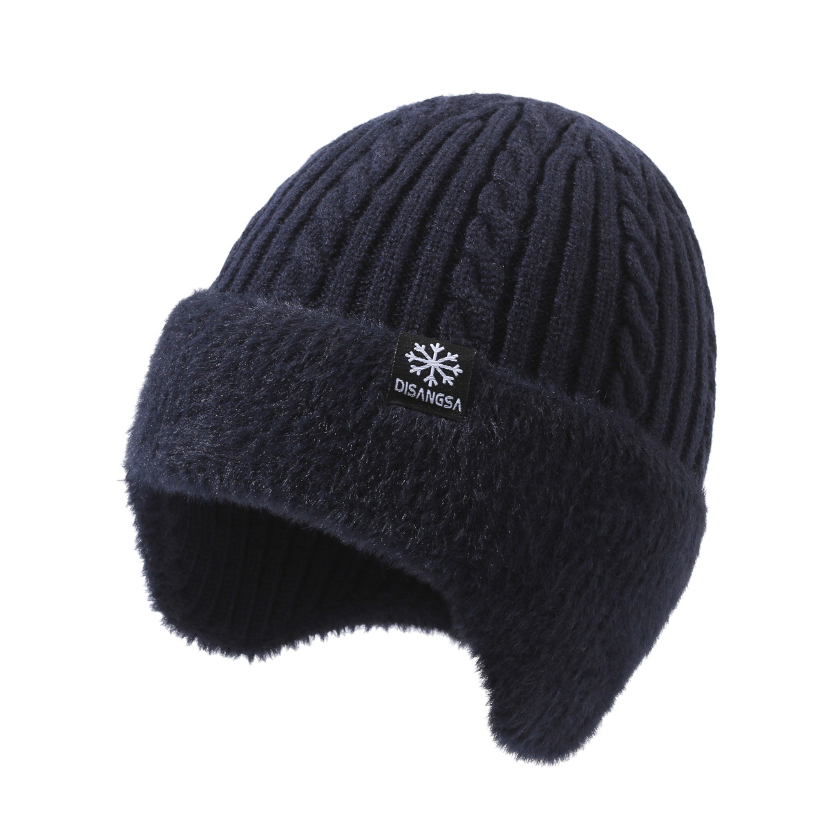 Winter set: knitted beanie and scarf, lined
