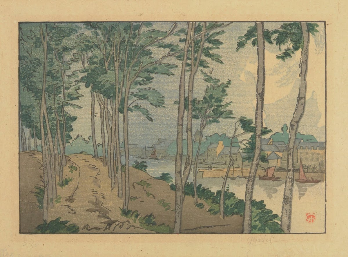 Douarnenez  entrée de la ria du Port Rhu vu de Tréboul 1922