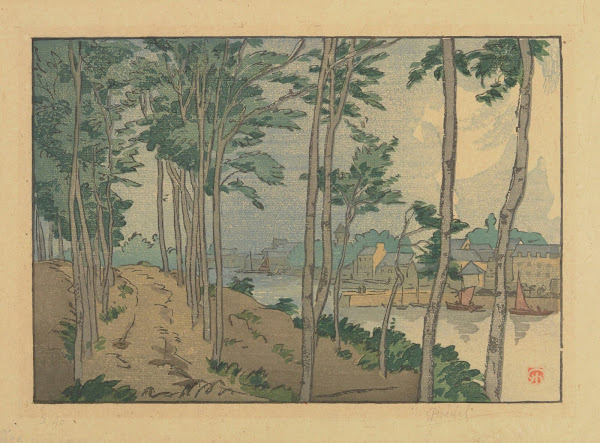 Douarnenez  entrée de la ria du Port Rhu vu de Tréboul 1922