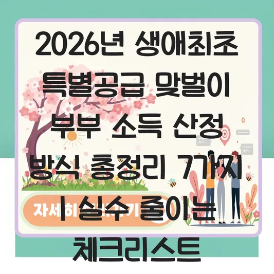 생애최초 특별공급 맞벌이 부부 소득 산정 방식과 증빙 서류 준비 팁 대표 이미지