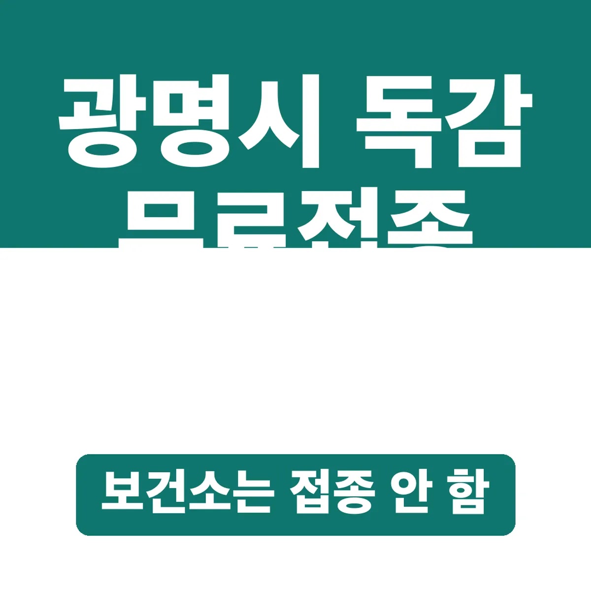 광명시 독감 무료접종 병원 찾기, 보건소는 접종 안 함