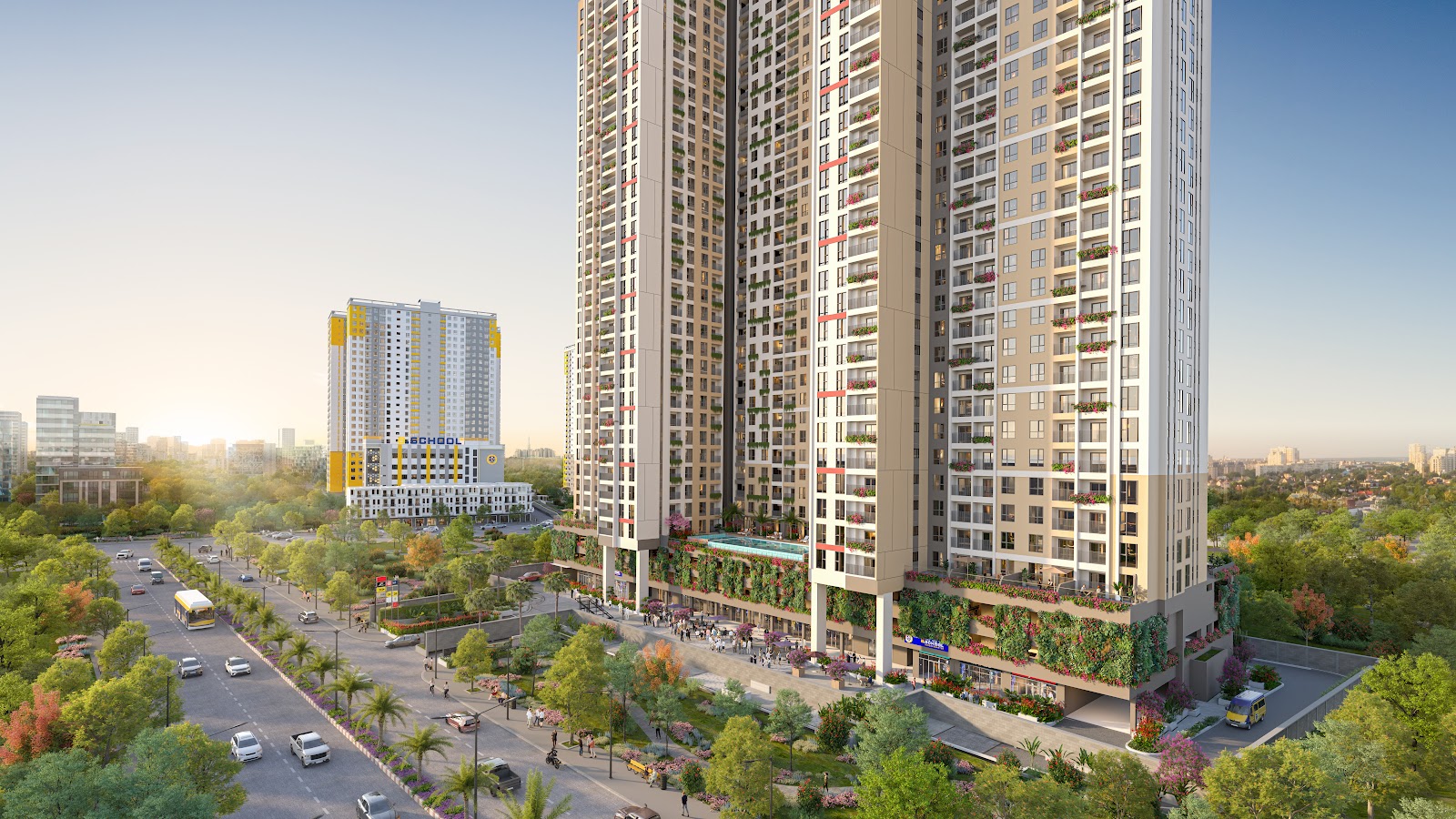 Phối cảnh Căn hộ Bcons Aria hoàng hôn đẳng cấp
