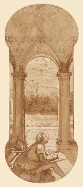 Taddeo Copying Raphaels Frescoes in the Loggia of the Villa Farnesina Where He i