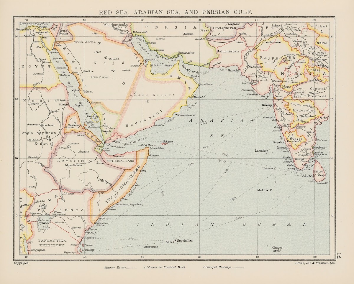 Red Sea Arabian Sea and Persian Gulf 1939