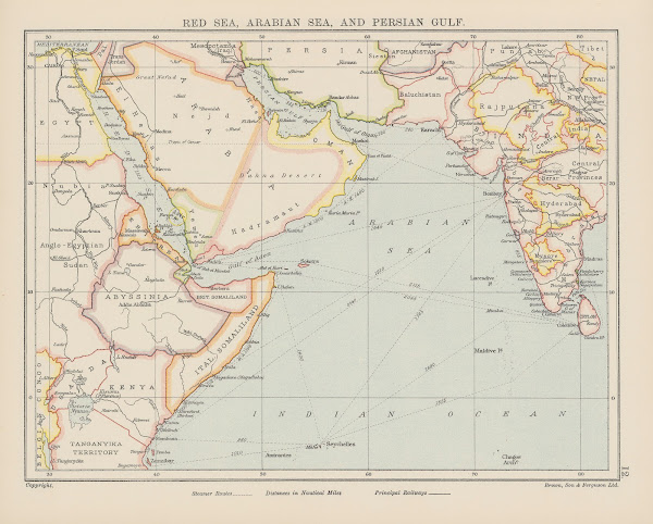 Red Sea Arabian Sea and Persian Gulf 1939