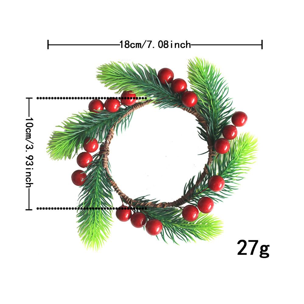 Weihnachtskranz mit Tannennadeln und roten Beeren, 18 cm