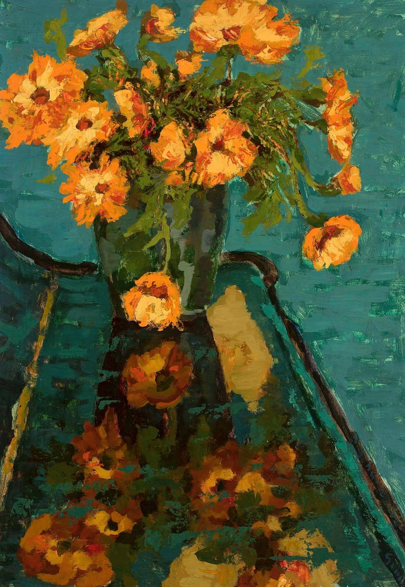 Bouquet of camomiles and a piano 1923