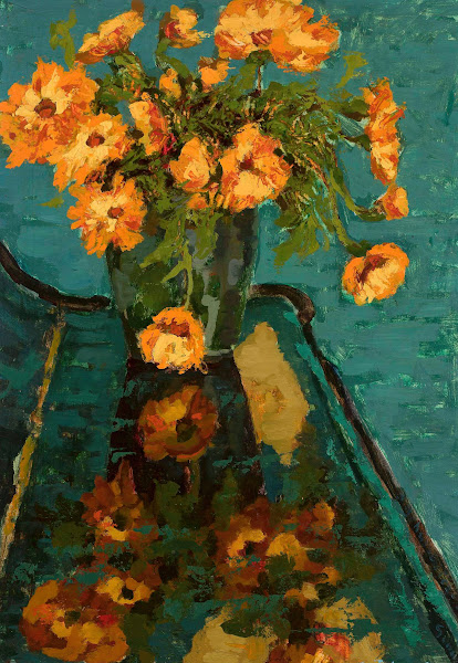 Bouquet of camomiles and a piano 1923