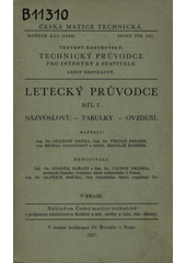 Technický průvodce pro inženýry a stavitele Sešit šestnáctý, - Letecký průvodce - díl 1. Názvosloví