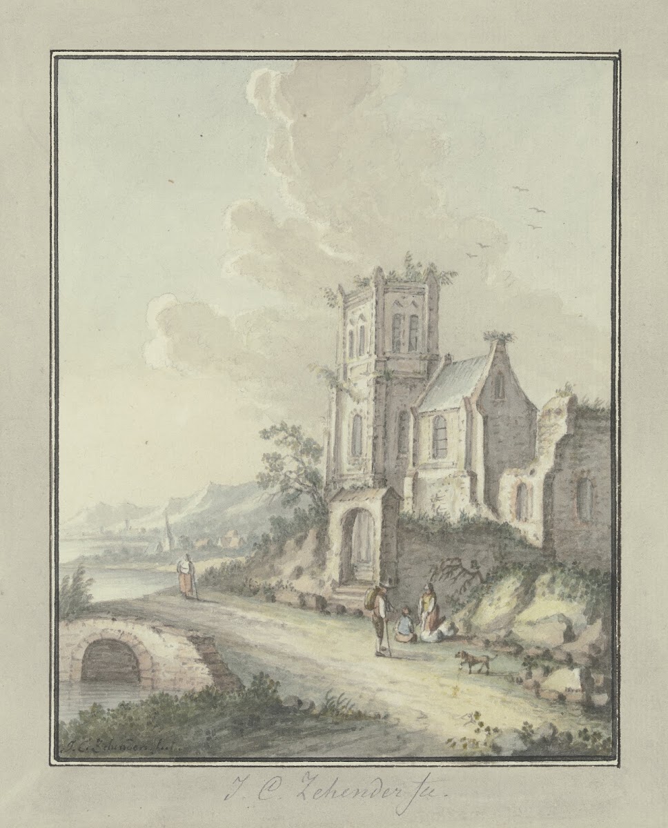 Church ruins by the water