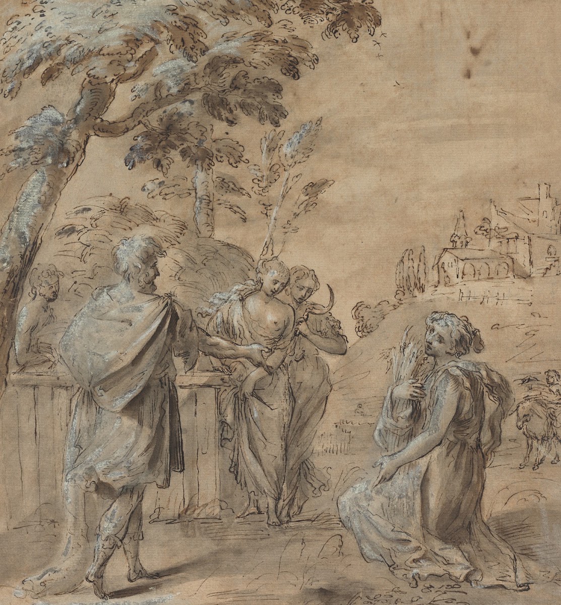 Ruth and Boaz recto 1600s