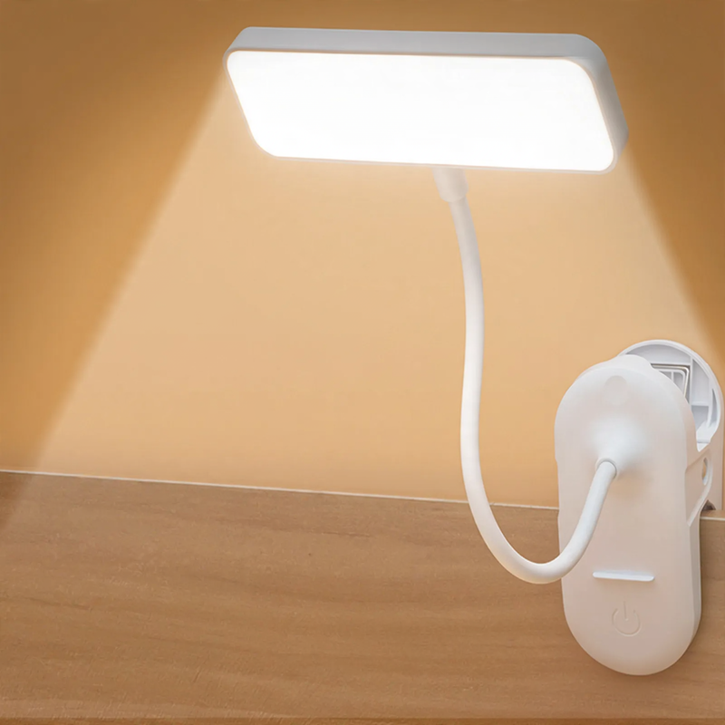 LED-Klemmlampe für Schreibtisch und Bett, augenschonend