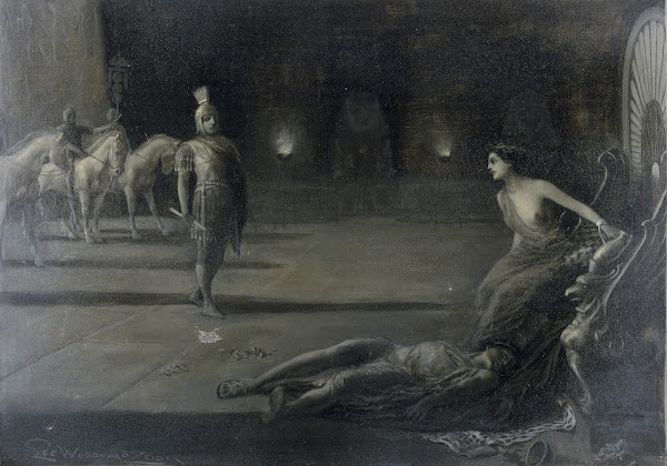 Antony approaching Cleopatra Meïamoun lying dead at her feet 1900
