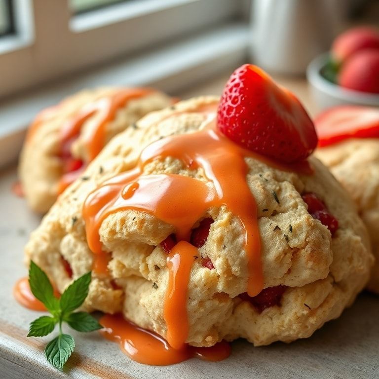 Bakery-Style Strawberry Scones Soft & Buttery: Easy Homemade Breakfast Treat finished