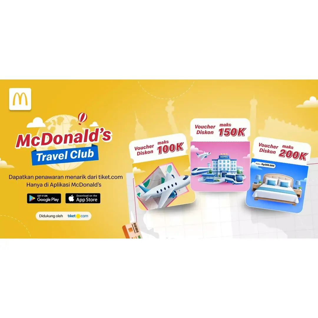 Tukar poin MyM Rewards kamu dan nikmati serunya traveling dengan berbagai diskon
dari tiket.com!