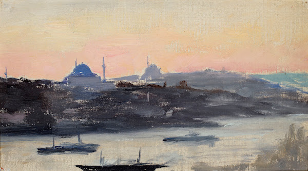 View of the city in the evening From the journey to Constantinople 1893